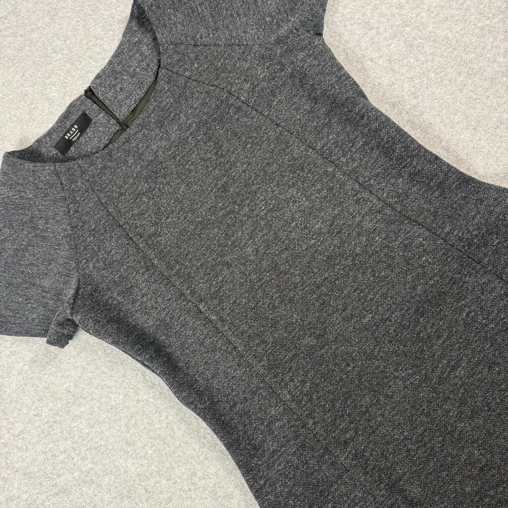 Brass Clothing Charcoal Grey A-Line Dress Medium Short Sleeve Workwear Shift